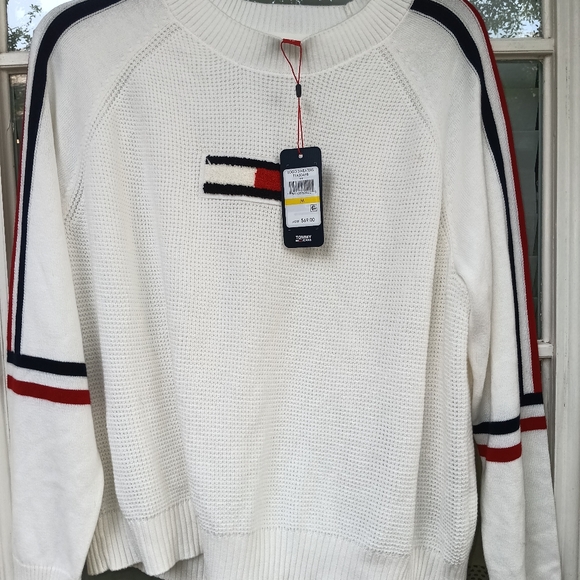 Tommy Jeans flag patch sweater sz M - Picture 2 of 5